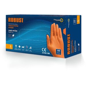 Mopatex Γάντι Νιτριλίου Robust Πορτοκαλί Χωρίς Πούδρα